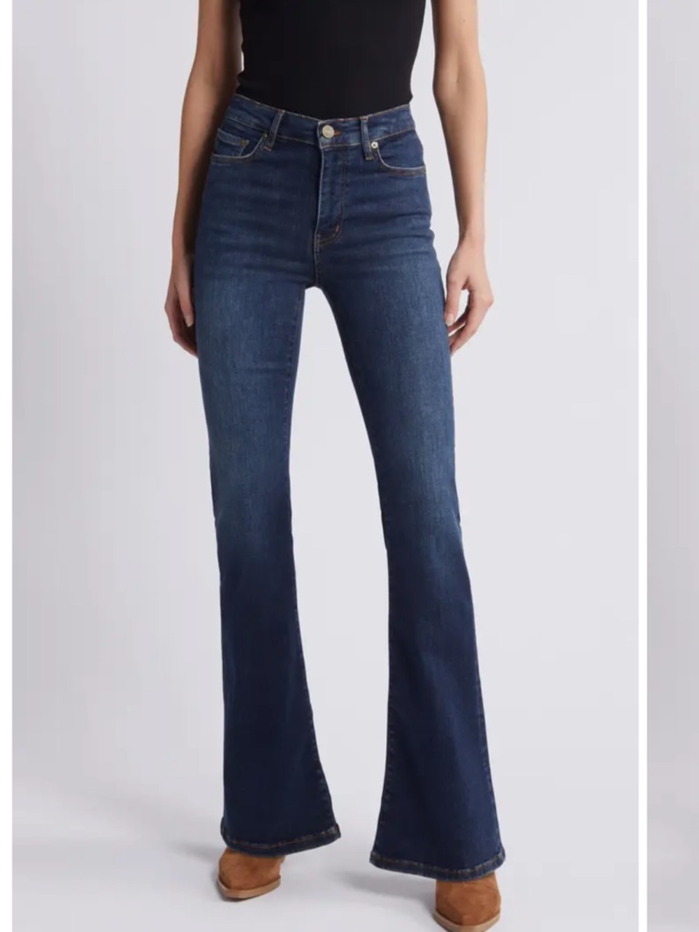 NWT Frame Denim Dark Indigo High-Rise Flare Jeans Size 24